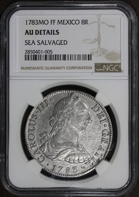 1783-Mo (AU Details SEA Salvaged) Mexican Silver 8 Real 8R NGC - Image 1 of 4