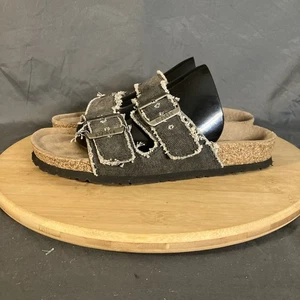 Sandalias veganas Naot Santa Barbara para mujer 6/37 negras denim con hebilla deslizables zapatos - Imagen 1 de 10