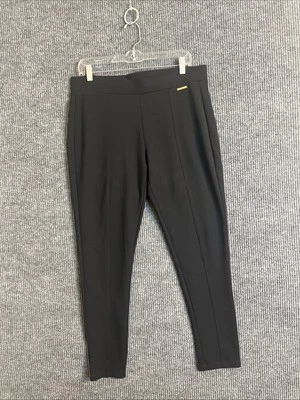Michael Kors Womens Pull On Leggings Size Large Black Stretch Career Office - Image 1 of 4