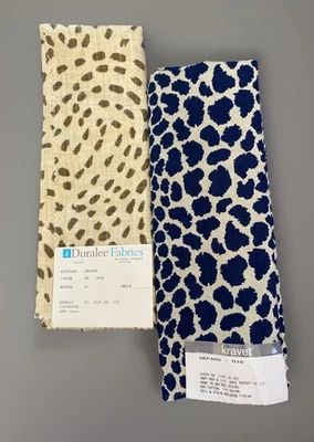 Kravet Gepard Animal Print 25x36 y Duralee Tela Muestra Arena 25"x26" Foto 1 de 4