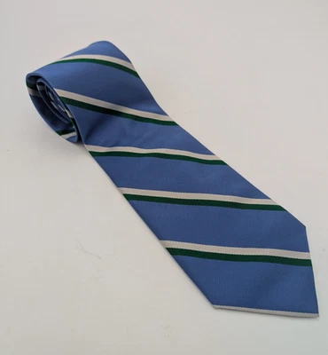 Corbata J Crew Para Hombre Azul Verde Rayas Seda Clásica Negocios Formal Preppy Foto 1 de 4