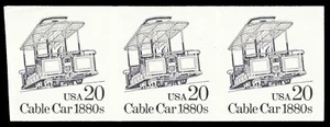 Scott 2263a 1988 20c Cable Car Transportation Coil IMPERF ERROR Strip Mint VF NH - Picture 1 of 1