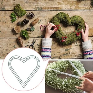 Heart Metal Wreath 12 In Heart-Shaped Wire Frame Wedding Valentine's Day DIY - Picture 1 of 9