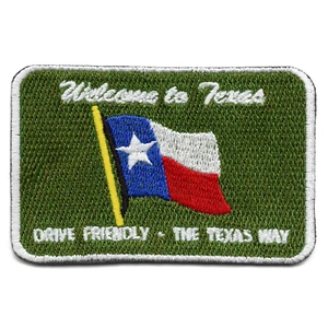 Welcome To Texas Street Sign Embroidered Iron On Patch - Picture 1 of 3