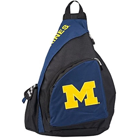 Officially Licensed NCAA Michigan Wolverines "Leadoff" Slingbag, Navy, 20" Cover