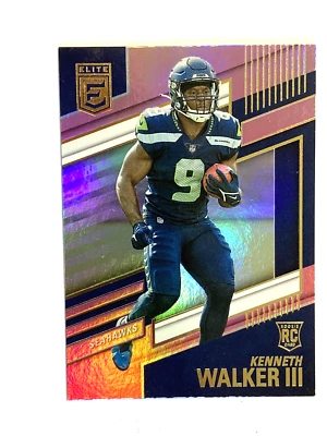 2022 Donruss Elite  Kenneth Walker III Pink Holo Rookie Card #110 - Image 1 of 2