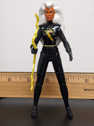 Storm X-Men Series 1 Black Costume Power Glow ToyBiz Marvel 1991 Loose Complete Cover