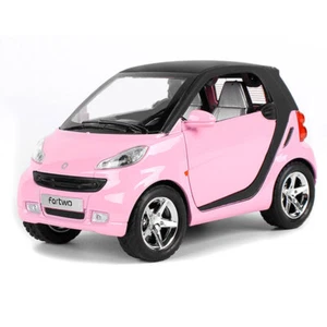 1:24 Smart ForTwo Modellauto Metall Kunststoff Spielzeugauto Kinder Jungen Rosa - Bild 1 von 12