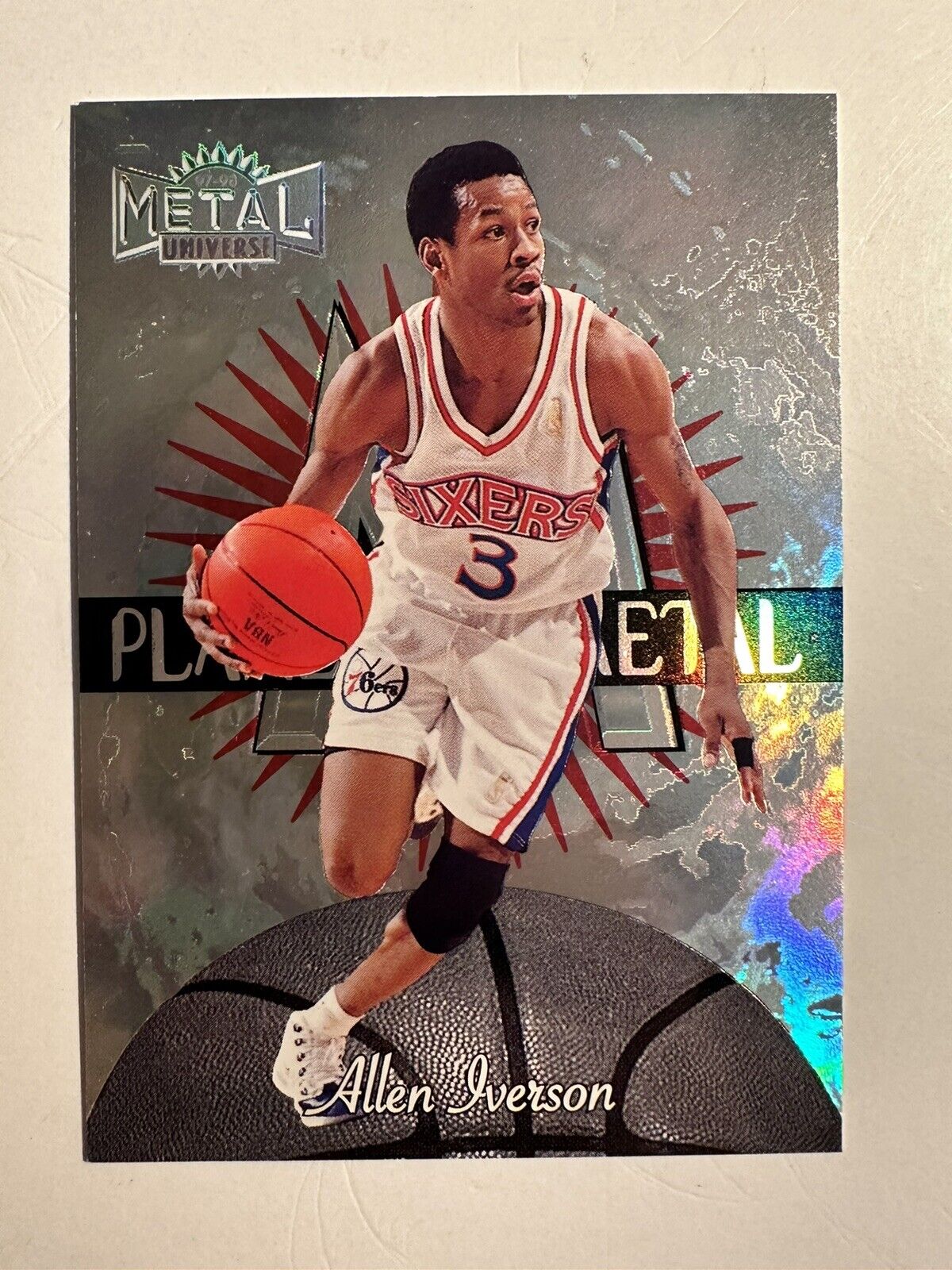 1997-98 Skybox Metal Universe  Allen Iverson 2Of15Pm Planet Metal