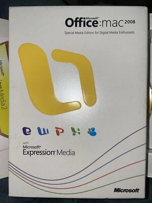 Microsoft Office Mac 2008 Full CD Version & Microsoft Expression Media UNTESTED  - Image 1 of 4