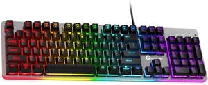 Large Print Backlit Keyboard 104 Keys Wired USB Computer Keyboard - Picture 1 of 7