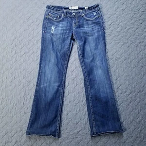 Mek Denim Jeans donna 32 x 34 blu stivaletto kaikoura taglio lavaggio scuro denim americano - Foto 1 di 12