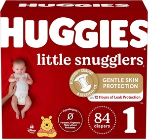 Huggies Little Snugglers Baby Diapers, Size 1 (8-14 lbs), 84 Ct, Newborn Diapers - Picture 1 of 5