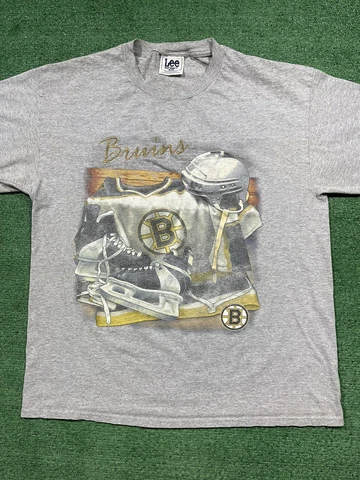 Vintage Boston Bruins Shirt Adult Extra Large Gray Nutmeg NHL Hockey USA 90s Cover