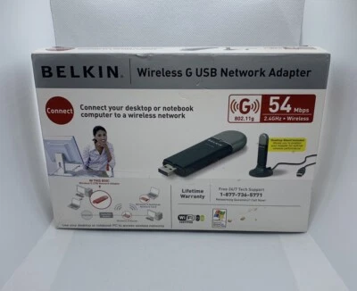 Belkin 54 Mbps 2.4 GHz Wireless G Desktop Network Card F5D7000 Damaged Box - Image 1 of 2