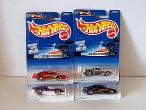HOT WHEELS QUICKSILVER SERIES 4 CAR SET 1997 FERRARI T-BIRD CHEVY 1500 CORVETTE - Picture 1 of 2
