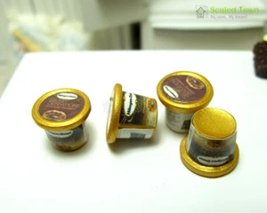 4 Carton Chocolate Ice Cream Dollhouse Miniature Food Sweet 1:12 Kitchen Re-ment - Picture 1 of 12