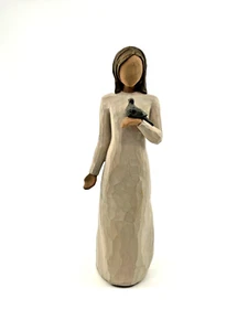 Willow Tree "Peace" Brown-Haired Girl Holding Grey Dove Bird 2003 Susan Lordi - Picture 1 of 7