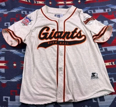San Francisco Giants Script Logo Vintage 90s Starter Jersey Shirt Large MLB XL - Image 1 of 4