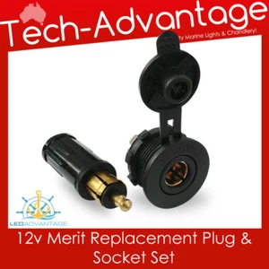 12V 24V BARCO CARAVANA MARINA MERITO REPUESTO ENCHUFE Y KIT ENCHUFE EMPOTRADO - Imagen 1 de 7