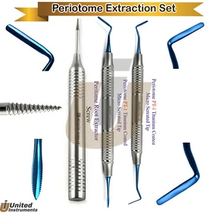 Implant Periotome Atraumatic Elevator Serrated Root Extractor Screw Non Flexible - Picture 1 of 3