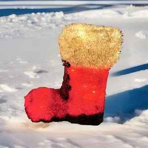 Christmas Santa Clause Boot Decoration - Light Up Boot - Picture 1 of 5