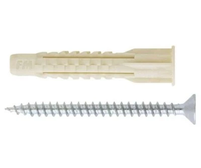 20PZ. tassello in nylon 6X46 con vite 4x55 TMT Friulsider CEMENTO CARTONGESSO - Immagine 1 di 2