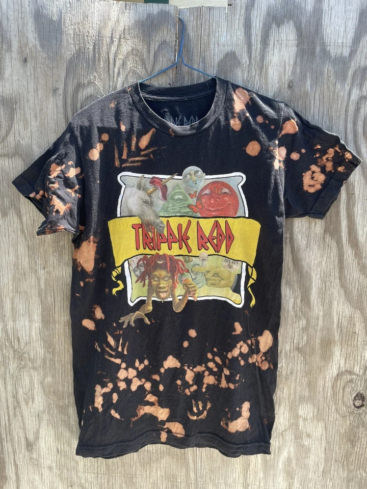 Camiseta Trippie Roja Psicodélico Rap Negra Para Hombre Talla Pequeña Foto 1 de 2