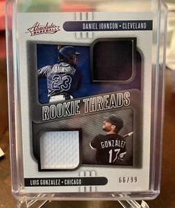 2021 Panini Absolute Daniel Johnson Luis Gonzalez Rookie Threads Red Foil 66/99 - Picture 1 of 2