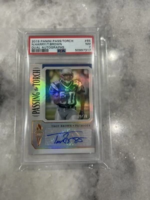 2019 PANINI PASSING THE TORCH N’Keal Harry Troy Brown PATRIOTS Auto 10/10 PSA - Image 1 of 2