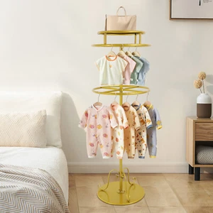 Rotatable Round Garment Rack, Round Clothing Rack, Metal Clothes Hanging Rack - Picture 1 of 16