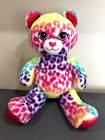 Build A Bear Workshop Rainbow Multi-color Leopard Cheetah Stuffed Plush 17"