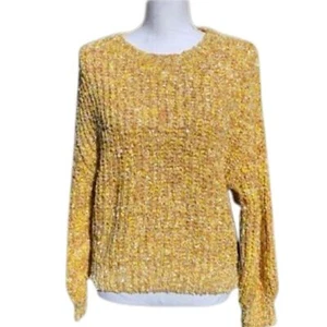 NWT New Yellow Long Sleeve Sweater Size Large Women's Ladies Fashion Winter Fall - Picture 1 of 4