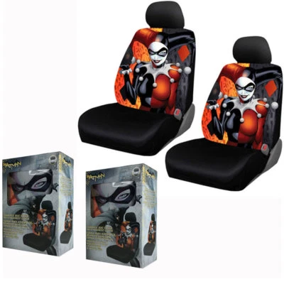 Nuevo par de fundas de asiento de auto Secret Six Suicide Squad Harley Quinn delanteras traseras bajas Foto 1 de 2