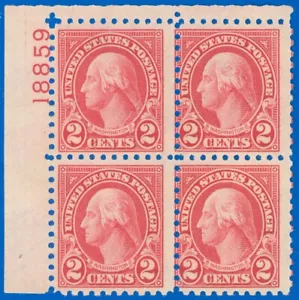 Scott #583, Top Left PB/4 "18859", Mint-No Gum, SCV $70.00 CHEAP! (SK) - Picture 1 of 1