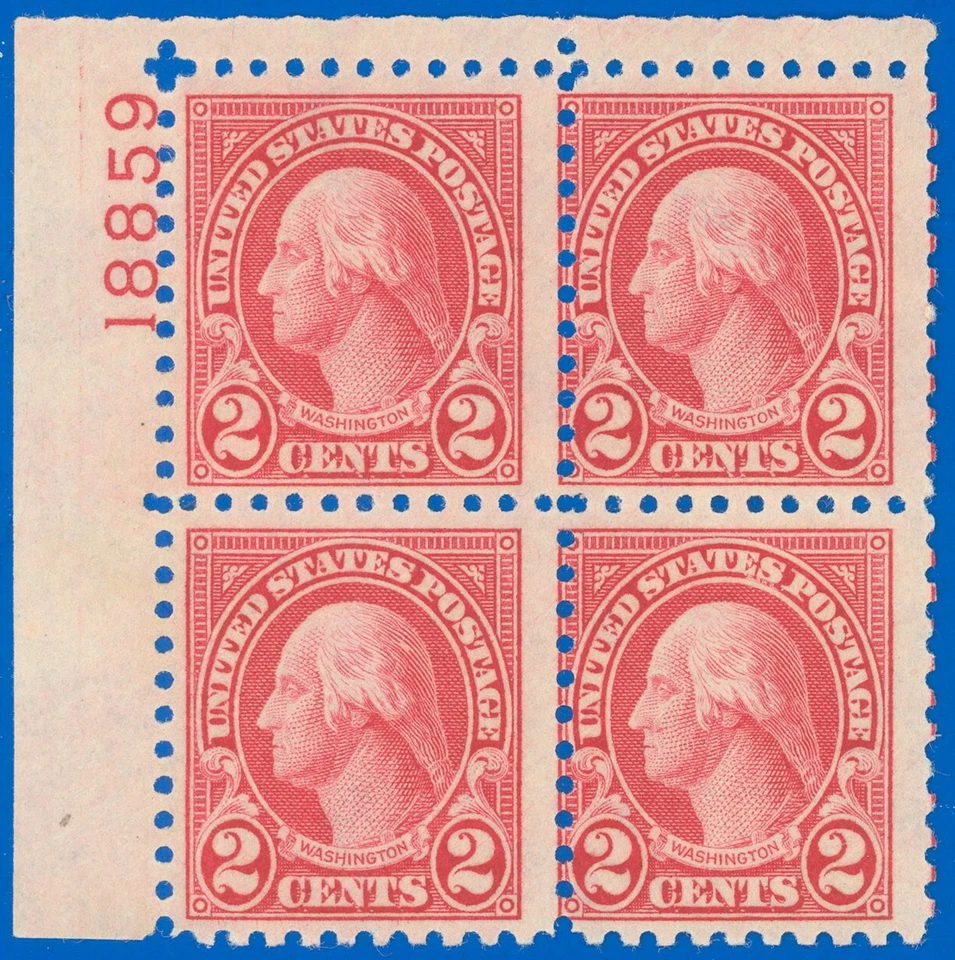 Scott #583, Top Left PB/4 "18859", Mint-No Gum, SCV $70.00 CHEAP! (SK) - Image 1 of 1