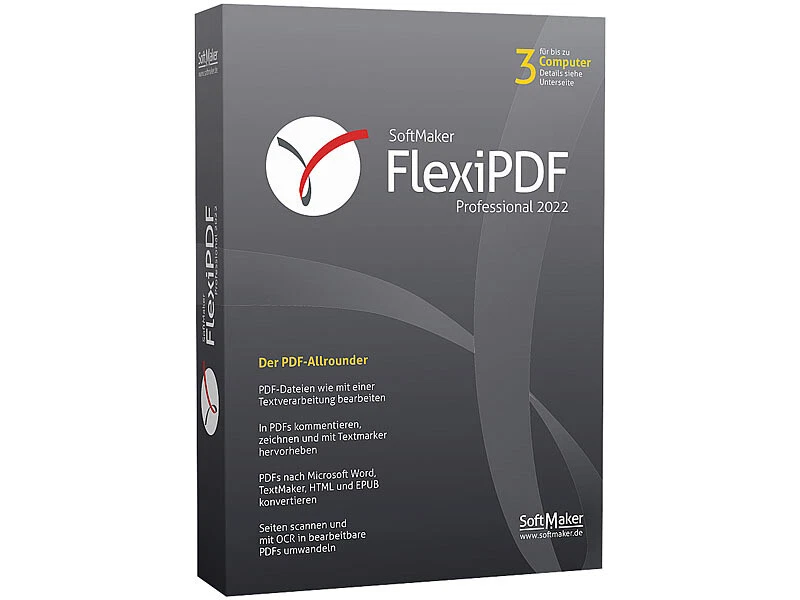 SoftMaker Flexi PDF Professional 2022 - Lizenz für 3 PCs - Download Version - Bild 1 von 4