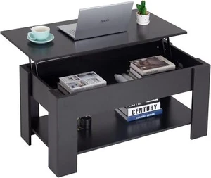 Lift-Top Coffee Table with Hidden Compartment & Storage Shelf for Living Room - Picture 1 of 43