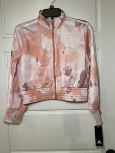 adidas Big Girls Lightweight Jacket Color Peach Size L (14) - Picture 1 of 7