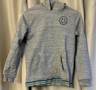 Gymboree Sweater Hoodie Be Different Happy Face Gray Sz 10-12/L - Image 1 of 4