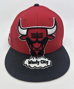 Chicago Bulls Windy City Hardwood Classics '47 Brand Snapback Hat - Black & Red - Picture 1 of 12