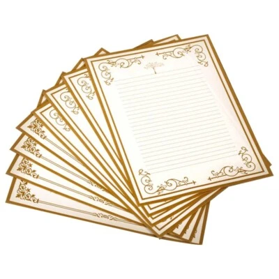 8 Sheets Antique Letter Paper Stationery Set Wide Lined for Vintage Invitations - Image 1 of 4