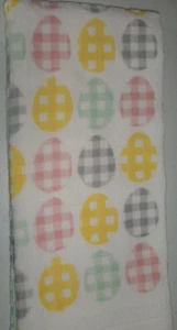 FULL UNCUT EASTER COLORFUL CHECKED EGGS Print Cotton Kitchen Towel - Picture 1 of 2