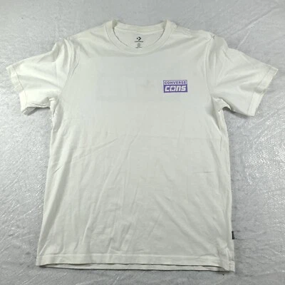 Converse Shirt White Short Sleeve Adult Casual Tee Size M Cotton - image 1 of 4
