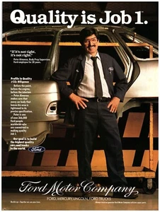 1991 Ford Motor Company Vintage Print Ad, Peter Almanza Quality Job 1 Body Prep - Picture 1 of 1