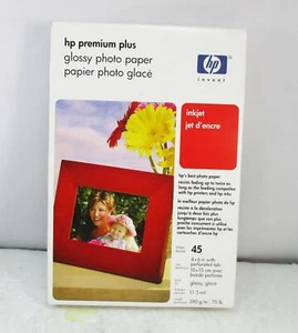 HP Premium Plus Q5519A Glossy Inkjet Photo Paper Size 4" x 6" (45 Sheets) - NEW - Picture 1 of 3