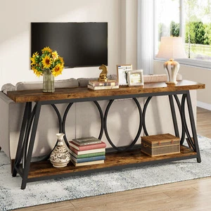 2-Tier Console Table with Storage for Living Room, Long Narrow Entryway Table - Picture 1 of 12