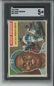 1956 Topps #30 Jackie Robinson SGC 5 EX Gray Back Vintage HOF Brooklyn Dodgers - Picture 1 of 2