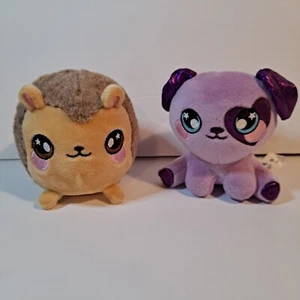 Squeezamals brauner Igel & lila Plüschtier Stofftier Spielzeug 3 Zoll - Bild 1 von 10