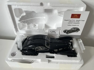 CMC 1/18 scale diecast M-085 - Bugatti Typ 57 SC Atlantic Coupe 57.591 Black - Image 1 of 4